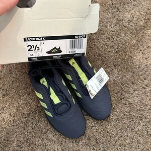 Adidas Kids Racer TR25K Navy and neon green-yellow sneakers